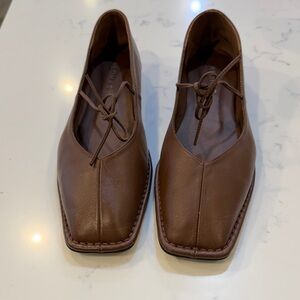 ALOHAS women’s brown Square-Toe ballet flats